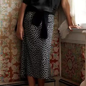 Madewell midi black floral skirt